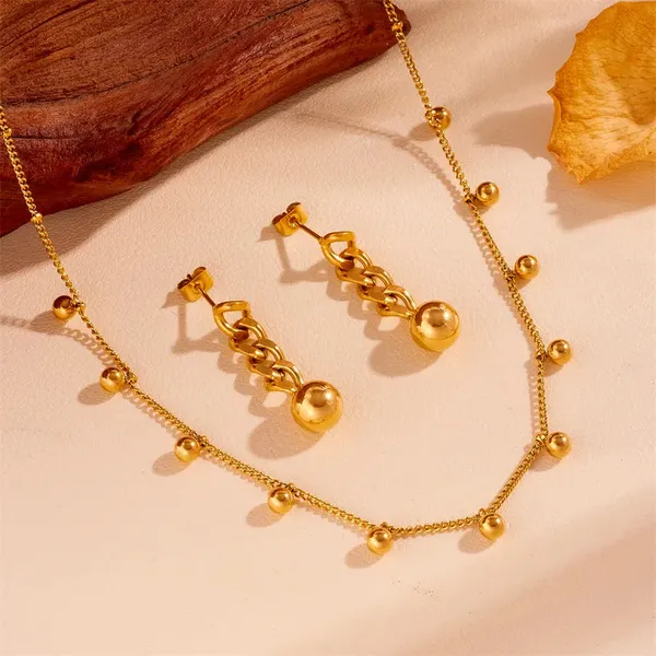 Gold_Steel_Ball_Jewelry_Set_For_Women